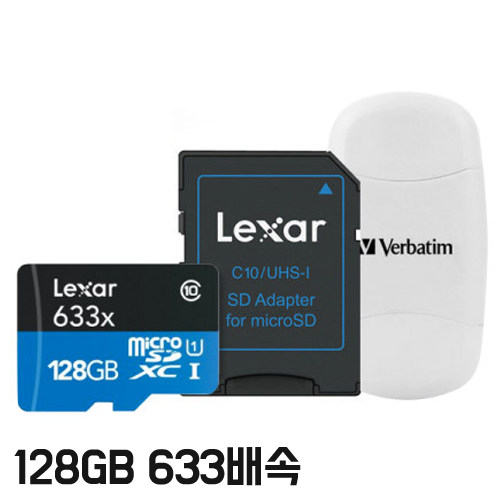 [렉사] micro SD 카드 메모리 128GB 633배속 UHS-I microSDHC